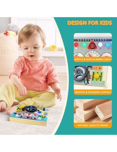 Tablero Ocupado Montessori con Luz LED - Juguete Educativo 1-3 Años