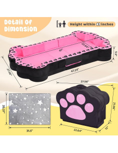 Cama de Suelo Plegable para Niños VC-MSH-046SF 120x70 cm 2