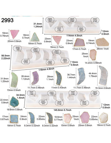 Conjunto de Moldes de Silicona FUNSHOWCASE para Joyería 33 Formas