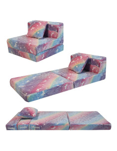 Sofá Cama Plegable MeMoreCool Unicornio Arcoíris 160x66 cm