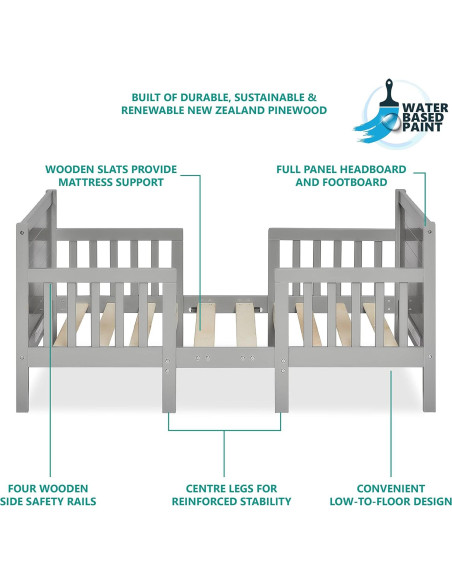 Cama Convertible Hudson 3 en 1 Dream On Me Gris Frío