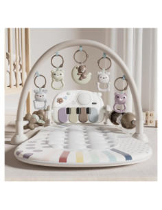 Alfombra de Juego para Bebés con Piano y 5 Juguetes Sensores