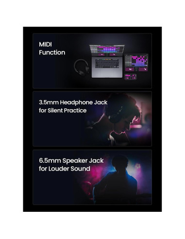 Guitarra Inteligente AeroBand AG01 Silicona 6 Cuerdas Negro