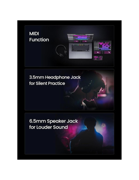 Guitarra Inteligente AeroBand AG01 Silicona 6 Cuerdas Negro