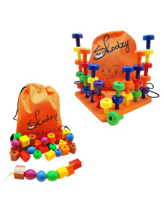 Juguete Montessori Skoolzy - Juego de Enhebrar y Clasificar