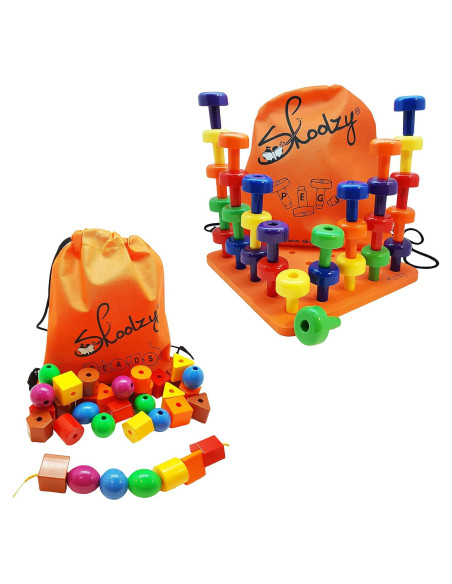 Juguete Montessori Skoolzy - Juego de Enhebrar y Clasificar