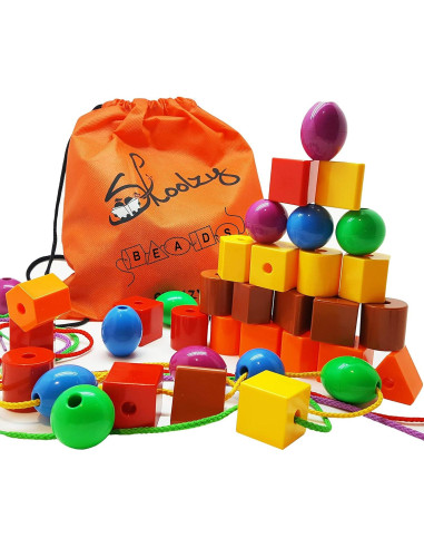 Juguete Montessori Skoolzy - Juego de Enhebrar y Clasificar