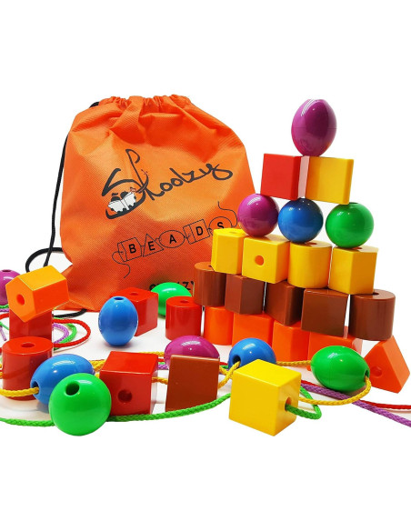 Juguete Montessori Skoolzy - Juego de Enhebrar y Clasificar