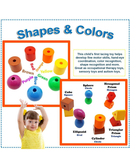 Juguete Montessori Skoolzy - Juego de Enhebrar y Clasificar