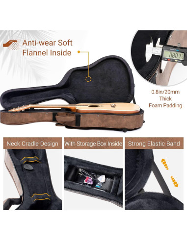 Funda Dura para Guitarra Acústica CAHAYA 40" Impermeable