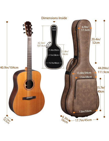 Funda Dura para Guitarra Acústica CAHAYA 40" Impermeable