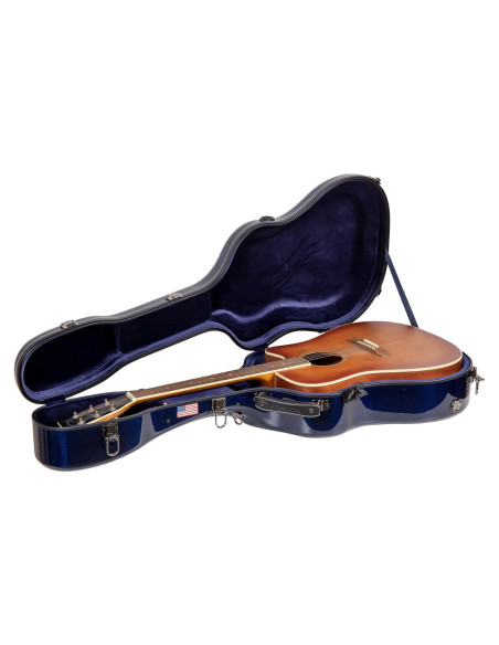 Estuche de guitarra Dreadnought Crossrock CRF6030DBL - Fibra de carbono azul