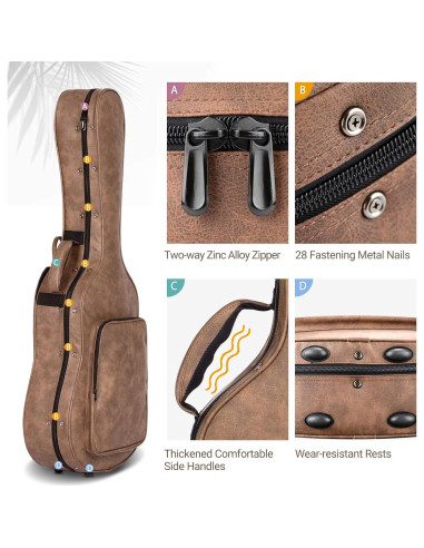 Funda Dura para Guitarra Acústica CAHAYA 40" Impermeable