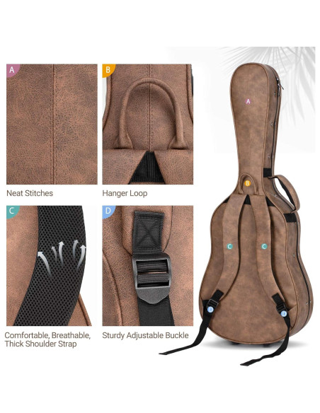 Funda Dura para Guitarra Acústica CAHAYA 40" Impermeable