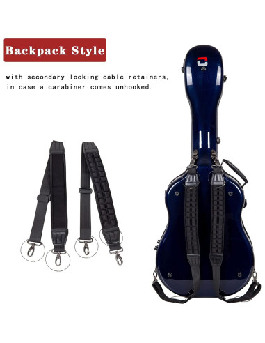 Estuche de guitarra Dreadnought Crossrock CRF6030DBL - Fibra de carbono azul