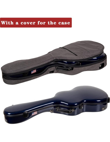 Estuche de guitarra Dreadnought Crossrock CRF6030DBL - Fibra de carbono azul