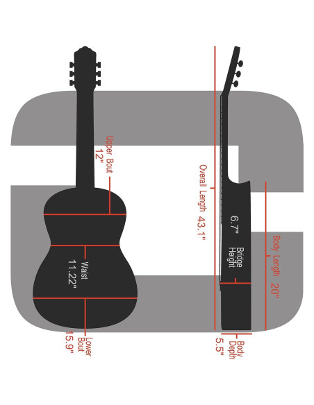Estuche de guitarra Dreadnought Crossrock CRF6030DBL - Fibra de carbono azul
