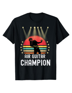 Camiseta Campeón de Guitarra de Aire Divertida para Hombres