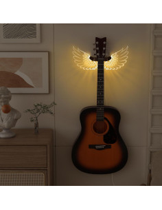 Soporte de guitarra montado en pared CoolGift Mart con luces LED 2