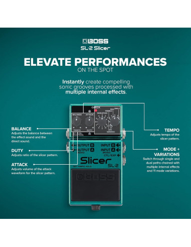 Pedal Cortador de Audio BOSS SL-2 con 11 Patrones
