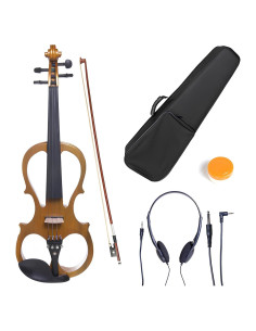 Violín Eléctrico Cecilio 4/4 Amarillo Metálico con Accesorios