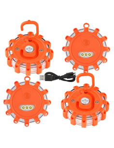 Luces de Emergencia VANCLE LED Recargables USB-C 4 Pcs Naranja