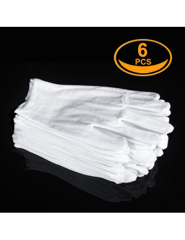 3 Pares de Guantes de Algodón Blanco Coyaho para Manos Secas
