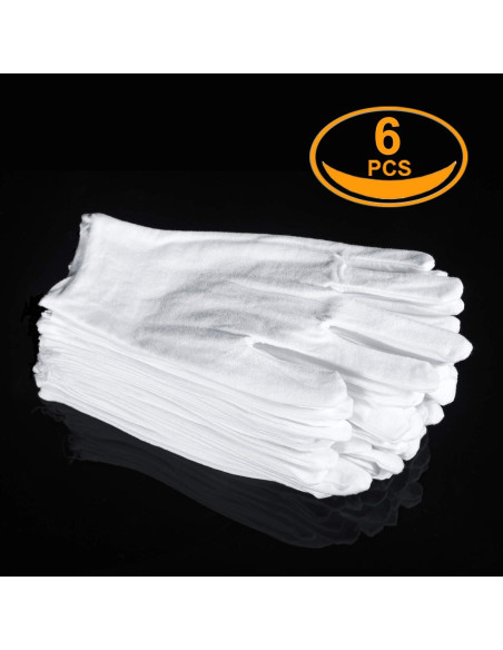 3 Pares de Guantes de Algodón Blanco Coyaho para Manos Secas