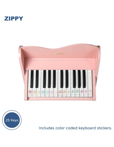 Piano Digital ZIPPY para Niños 25 Teclas Rosa Educativo