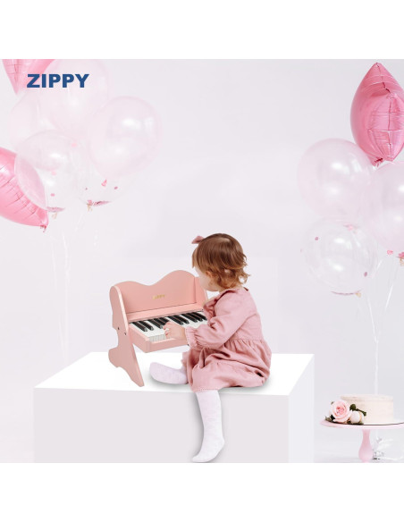 Piano Digital ZIPPY para Niños 25 Teclas Rosa Educativo