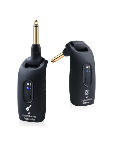Transmisor y Receptor Inalámbrico de Guitarra A9 Negro 2.4GHz