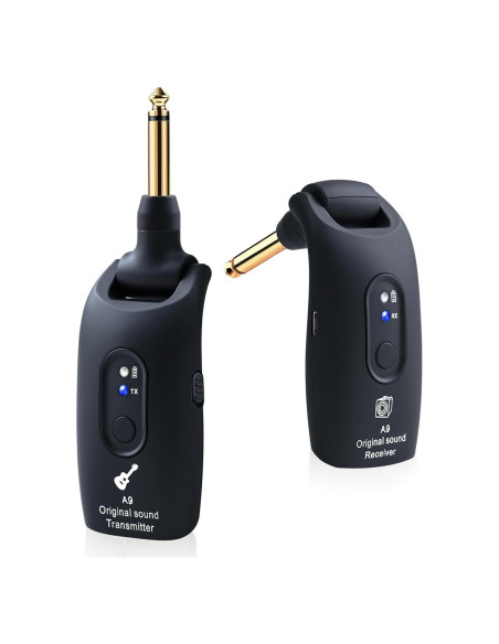 Transmisor y Receptor Inalámbrico de Guitarra A9 Negro 2.4GHz