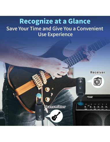 Transmisor y Receptor Inalámbrico de Guitarra A9 Negro 2.4GHz
