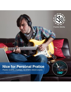 Amplificador de Auriculares LEKATO para Guitarra Eléctrica y Bajo, 5 Efectos 2