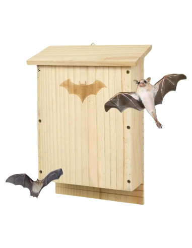 Casa de Murciélagos de Madera Doble Cámara SEEZENGREEN 38.5cm