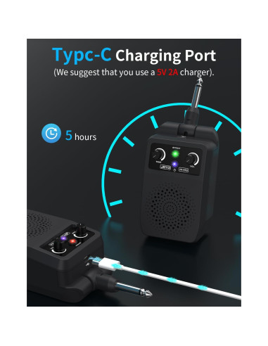 Amplificador de guitarra JOYO JA-05G 5W portátil Bluetooth 4 efectos