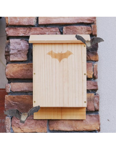 Casa de Murciélagos de Madera Doble Cámara SEEZENGREEN 38.5cm 2