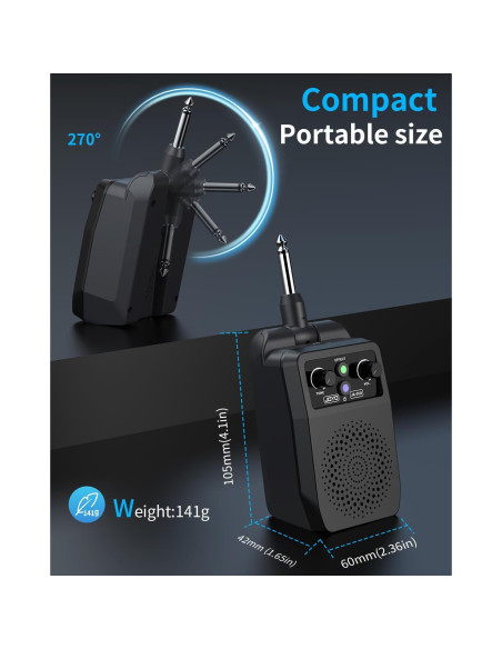 Amplificador de guitarra JOYO JA-05G 5W portátil Bluetooth 4 efectos