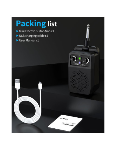 Amplificador de guitarra JOYO JA-05G 5W portátil Bluetooth 4 efectos