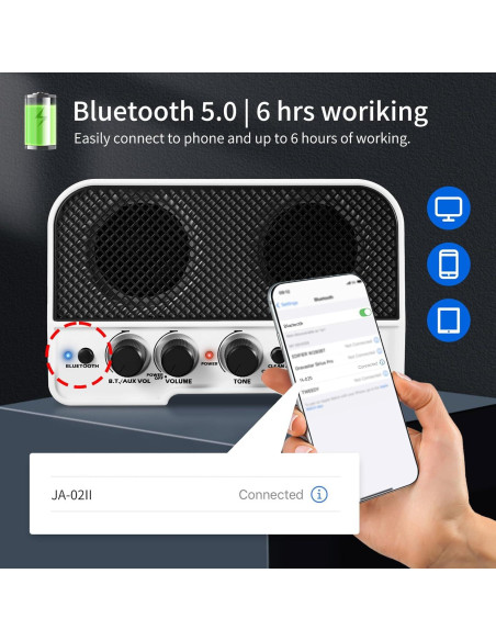 Amplificador de guitarra JOYO JA-02 II 5W Bluetooth portátil