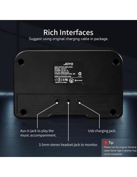 Amplificador de guitarra JOYO JA-02 II 5W Bluetooth portátil