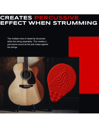 Puas Acoustik Attak 10 Unidades Efecto 12 Cuerdas Rojo