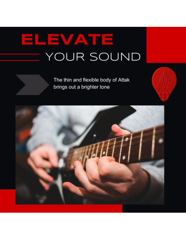 Puas Acoustik Attak 10 Unidades Efecto 12 Cuerdas Rojo