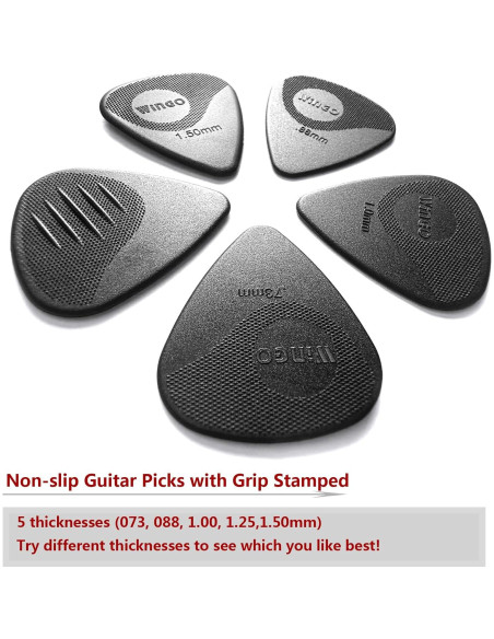 Puas de guitarra WINGO antideslizantes 5 paquetes 0.73-1.5mm