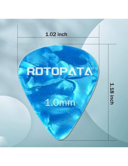 Paquete de 15 Púas de Guitarra Celuloide Multicolor 0.5-1.0mm