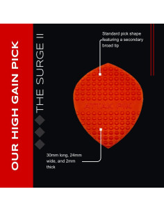 Puas Estructuradas Acoustik Attak SURGE II - 10 Paquete Rojo 2