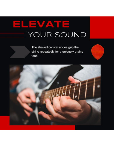 Puas Estructuradas Acoustik Attak SURGE II - 10 Paquete Rojo