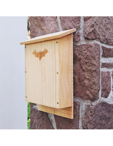 Casa de Murciélagos de Madera Doble Cámara SEEZENGREEN 38.5cm