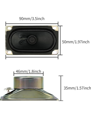 Altavoz Estéreo 4Ohm 10W JRGKJCP 90mm Rango Completo 2 Piezas