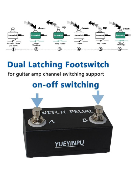 Pedal Interruptor Doble Retención Aslin Dane K11-01 con Cable TRS